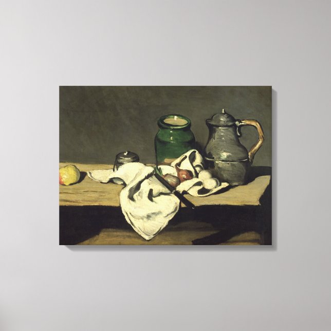 Lienzo Paul Cezanne | Vida residual con un hervidor, c.18 (Anverso)