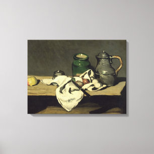 Lienzo Paul Cezanne   Vida residual con un hervidor, c.18
