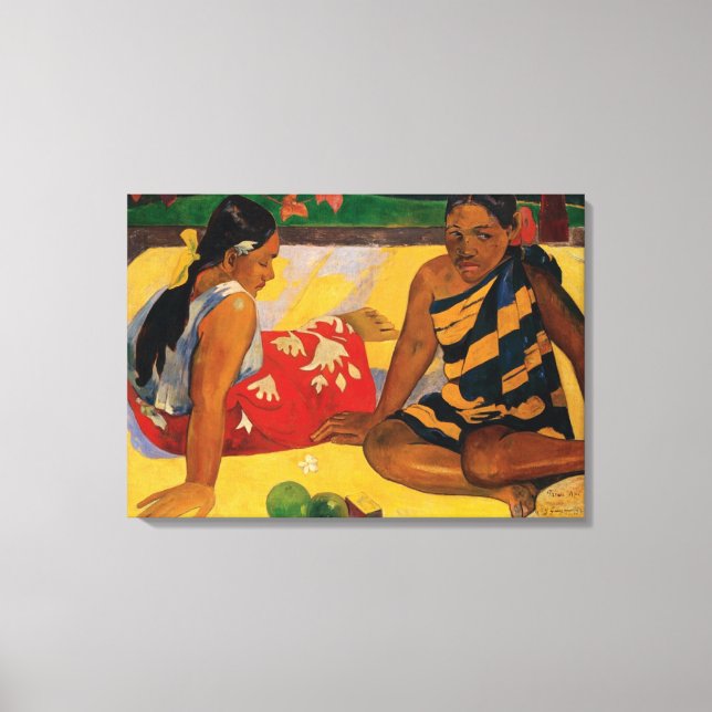 Lienzo Paul Gauguin Dos Mujeres De Tahiti Parau Api (Anverso)