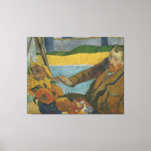 Lienzo Paul Gauguin Vincent van Gogh pintando girasoles