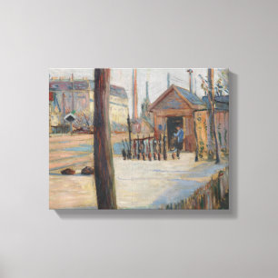 Lienzo Paul Signac - cruce de trenes cerca de Bois-Colomb