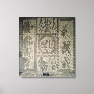 Lienzo Pavimento de mosaico del chalet romano en el punto