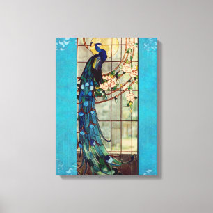 Lienzo Pavo real del vitral