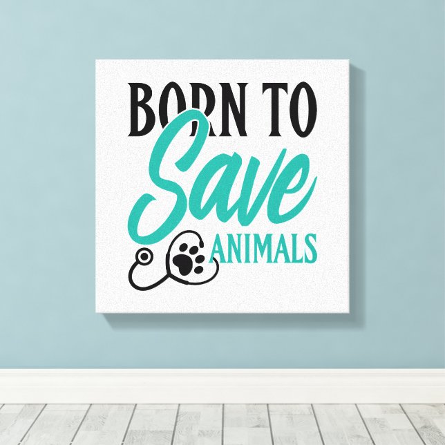 Lienzo Paw Print and Stethoscope Heart Graphic (Insitu (piso de madera))