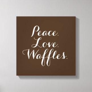 Lienzo Paz. Amor. Waffles. 12 "x12" Wall Art.