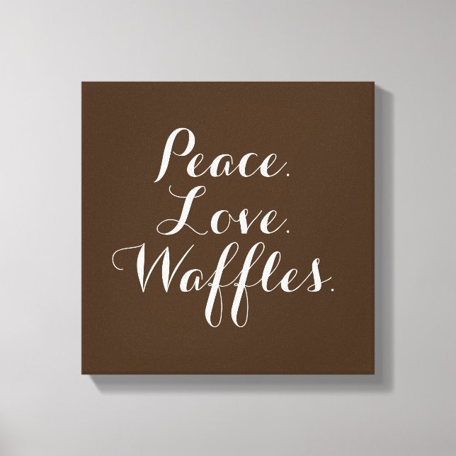 Lienzo Paz. Amor. Waffles. 12 "x12" Wall Art. (Anverso)