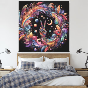 Lienzo Paz arcoiris