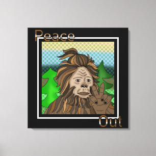 Lienzo Paz   Bigfoot Sasquatch Pop Art