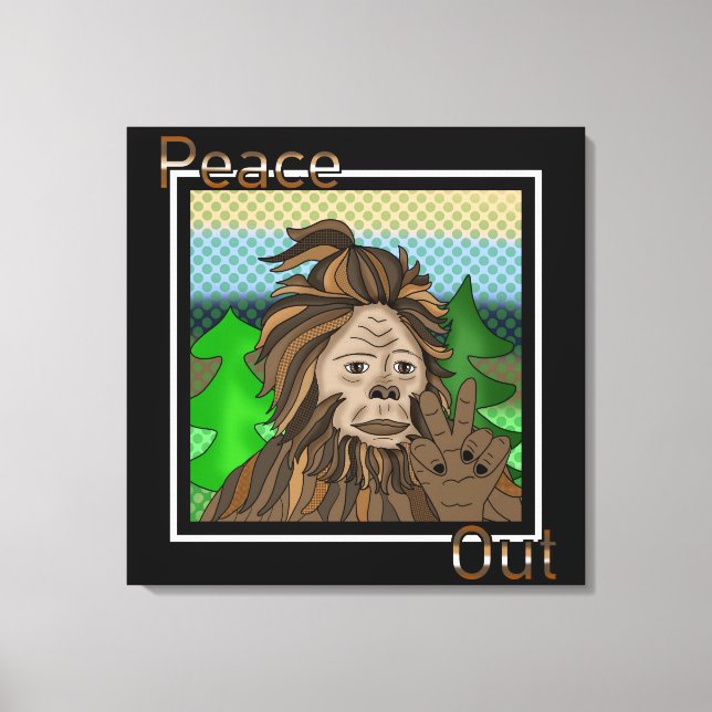 Lienzo Paz | Bigfoot Sasquatch Pop Art (Anverso)