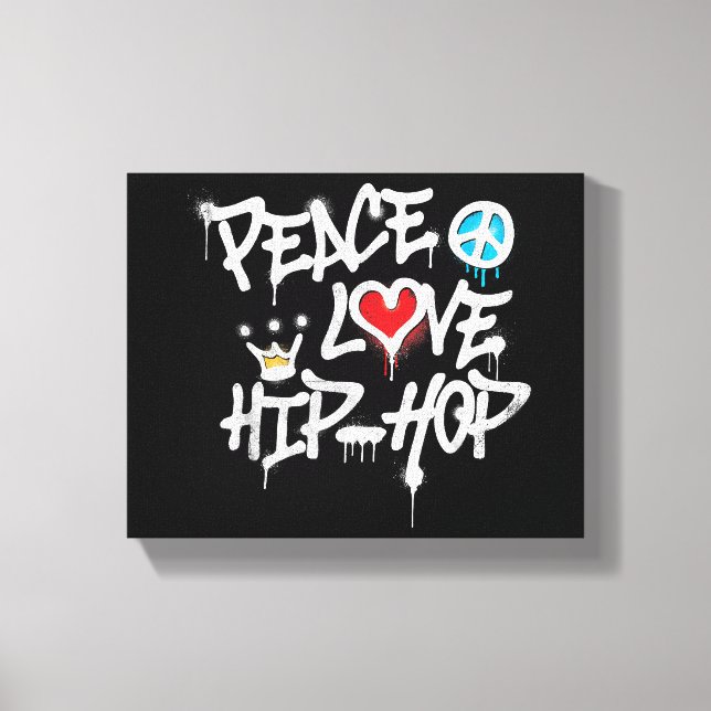 Lienzo Peace Love Hip Hop Dance (Anverso)