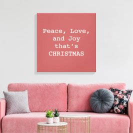 Lienzo Peace, Love & Joy – Personalized Christmas Quote O
