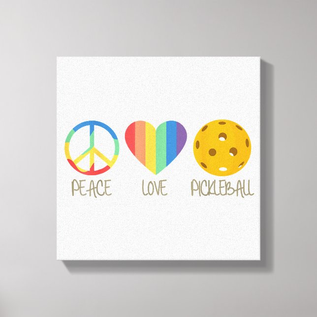 Lienzo Peace Love Pickleball (Anverso)