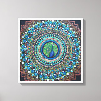 Lienzo Peacock Dot Mandala Art