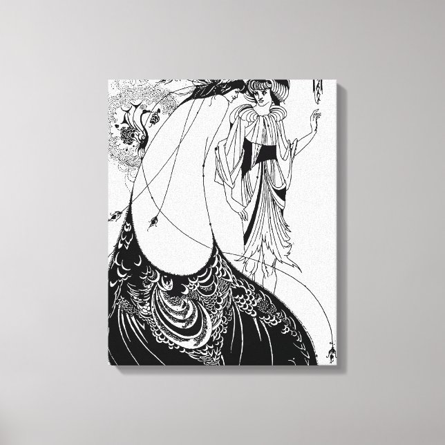 Lienzo Peacock Skirt Beardsley Art Nouveau (Anverso)