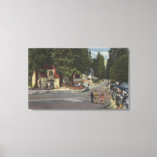 Lienzo Peatones en la impulsión de la orilla del lago