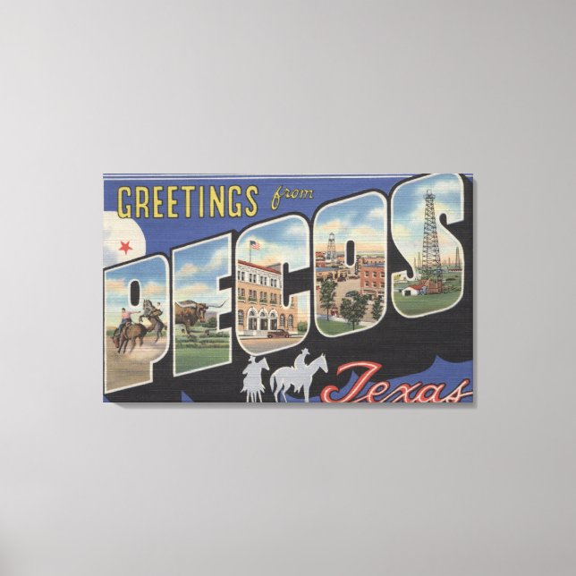 Lienzo Pecos, TexasLarge Letter ScenesPecos, TX (Anverso)