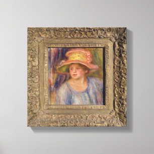 Lienzo Pedro una mujer de Renoir el   con un gorra