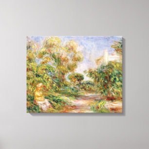 Lienzo Pedro una mujer de Renoir el   en un paisaje