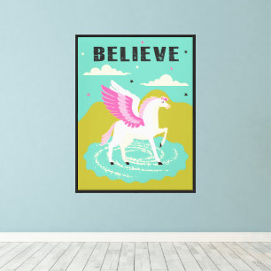 Lienzo pegasus caballo alado retro mod pop art