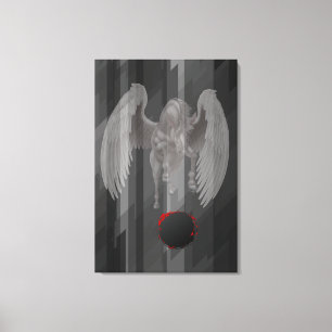 Lienzo Pegasus, caballo, unicornio, negro, mitología, neg