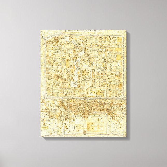 Lienzo Peking, ChinaMapa panorámicoPeking, China (Anverso)