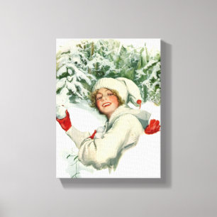 Lienzo Pelea de bola de nieve (por Harrison Fisher)