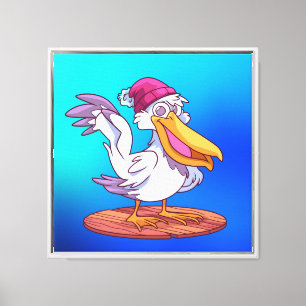 Lienzo Pelícano de Navidad de Dibujo a Mano Dibujos Anima