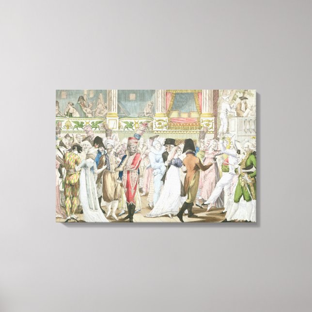 Lienzo Pelota de disfraces en la ópera, después de 1800 (Anverso)