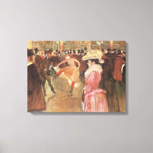 Lienzo Pelota en la discoteca por Toulouse Lautrec (Anverso)