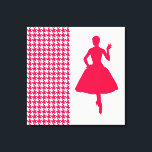 Lienzo Peluca moderna con Silhouette de moda<br><div class="desc">Patrón Houndstoth de mediados del siglo XX en la paleta de colores "Modern Moods" de Emporio Moffa que recuerda a los colores de cocina, moda y decoración casera de los años 50.</div>