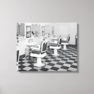 Lienzo Peluquería de caballeros ejecutiva, 1935. Foto de