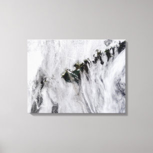 Lienzo Penachos del volcán de Okmok, islas Aleutian