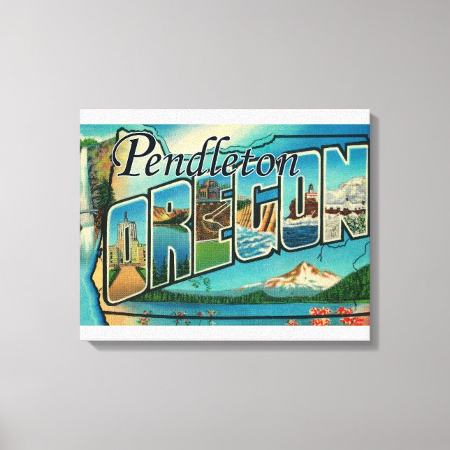 Lienzo Pendleton, Oregón - Escenas de letras grandes (Anverso)