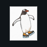 Lienzo Penguin at Ice skating with Ice skates<br><div class="desc">This design is the perfect gift for a birthday,  Christmas and other celebrations. It is suitable for women,  men and kids.</div>