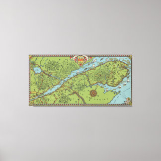 Lienzo Península de Gaspe, Mapa de Canadá