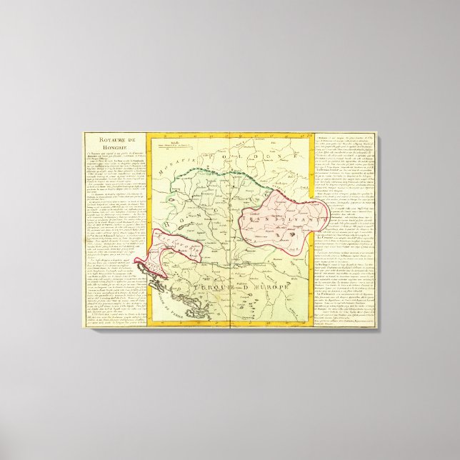 Lienzo Península de los Balcanes, Hungría, Rumania (Anverso)