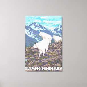 Lienzo Península olímpica, cabras de WashingtonMountain