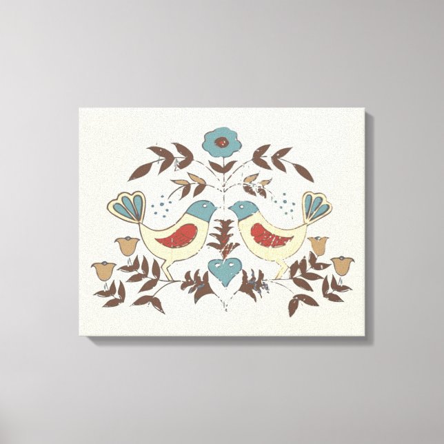 Lienzo Pennsylvania Dutch Amish Hex Rótulo Bird Americana (Anverso)