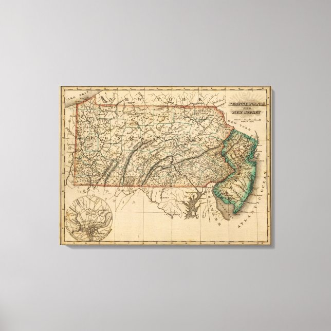 Lienzo Pennsylvania, Nueva Jersey (Anverso)