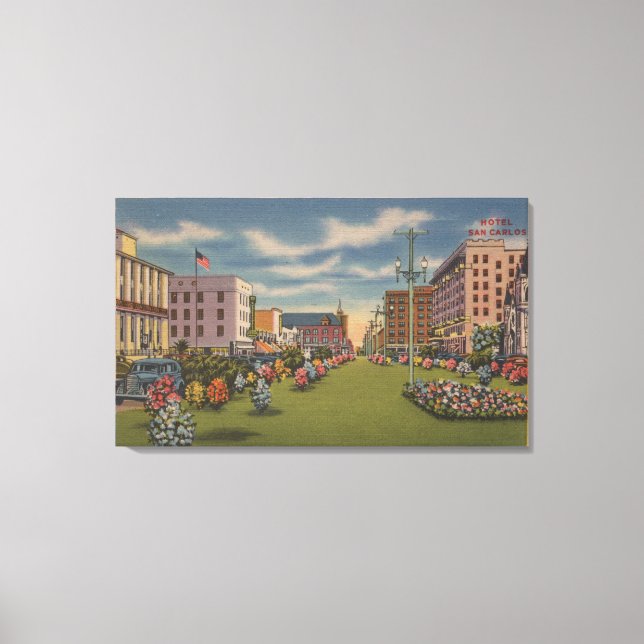 Lienzo Pensacola, FL - South View of Palafox (Anverso)