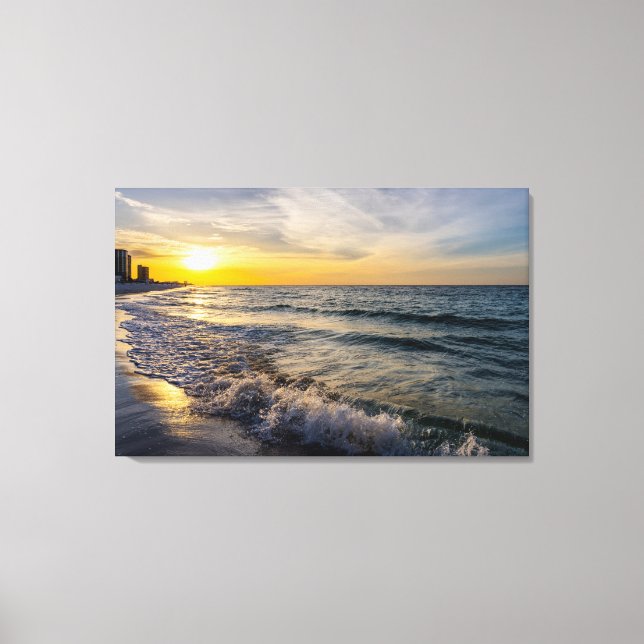 Lienzo Pensacola Olas Salpicadas Amanecer Canvas (Anverso)