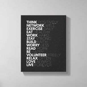 Lienzo Pensar positivamente   Poster motivacional