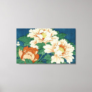 Lienzo Peonías antiguas en azul