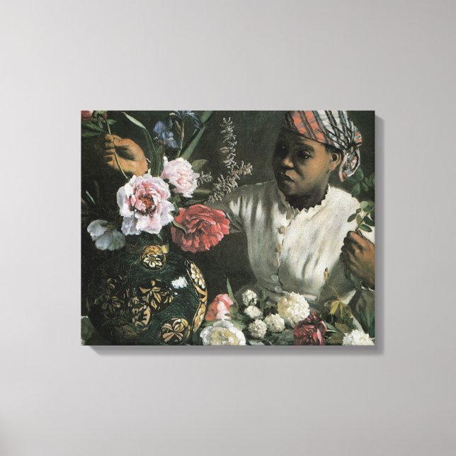 Lienzo Peonías de mujer africana de Frederic Bazille, Flo (Anverso)