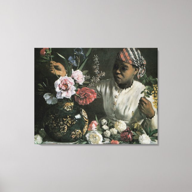 Lienzo Peonías de mujer africana de Frederic Bazille, Flo (Anverso)