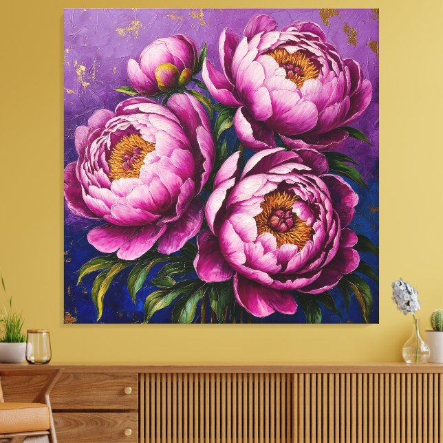 Lienzo Peonías rosadas vibrantes (Insitu (Sala de estar))