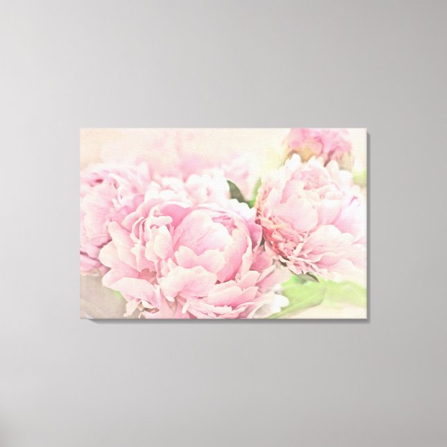 Lienzo Peonies rosados (Anverso)