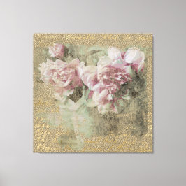 Lienzo ** Peony Floral Handwriter Victorian Vintage AR23