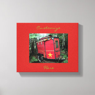 Lienzo Pequeña caravana gitana roja personalizada