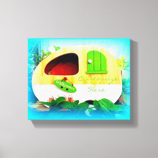 Lienzo pequeña casa gitana caravana azul Thunder_Cove (Anverso)